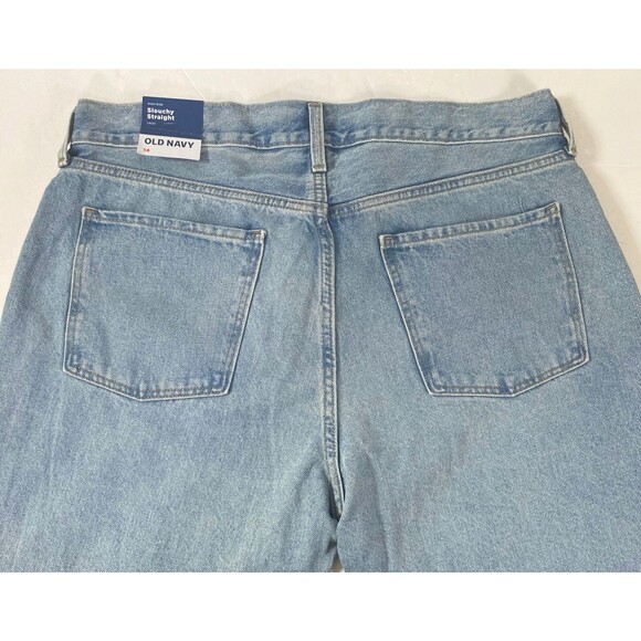 Old Navy High Rise Slouchy Straight Crop Jeans Womens 14 Nessa Frayed Hem NWT - Picture 6 of 16